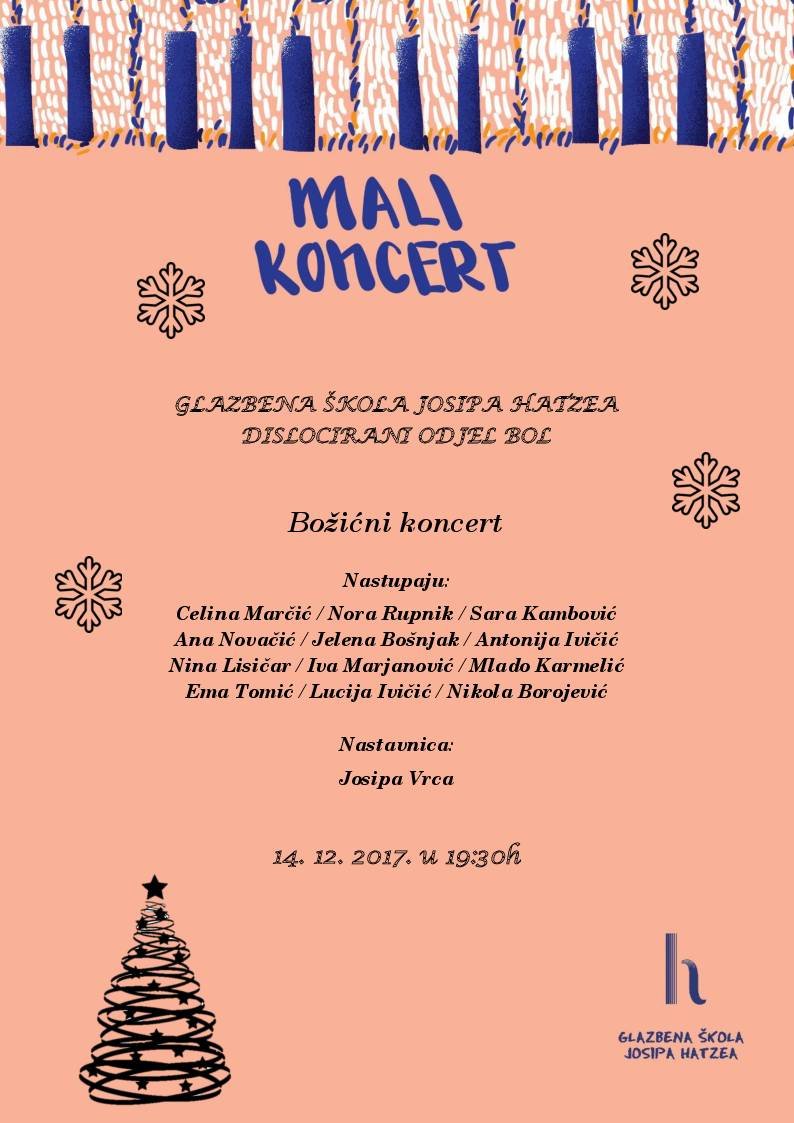 Božićni koncert - dislocirani odjel Bol